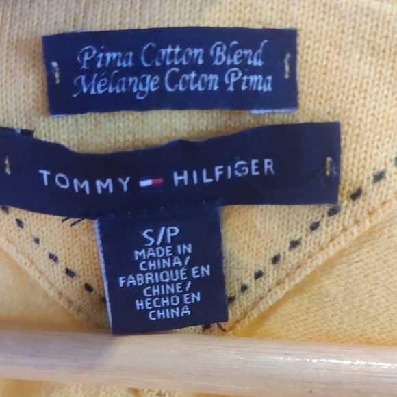 Tommy Hilfiger Yellow V-Neck Sweater - Picture 3 of 4